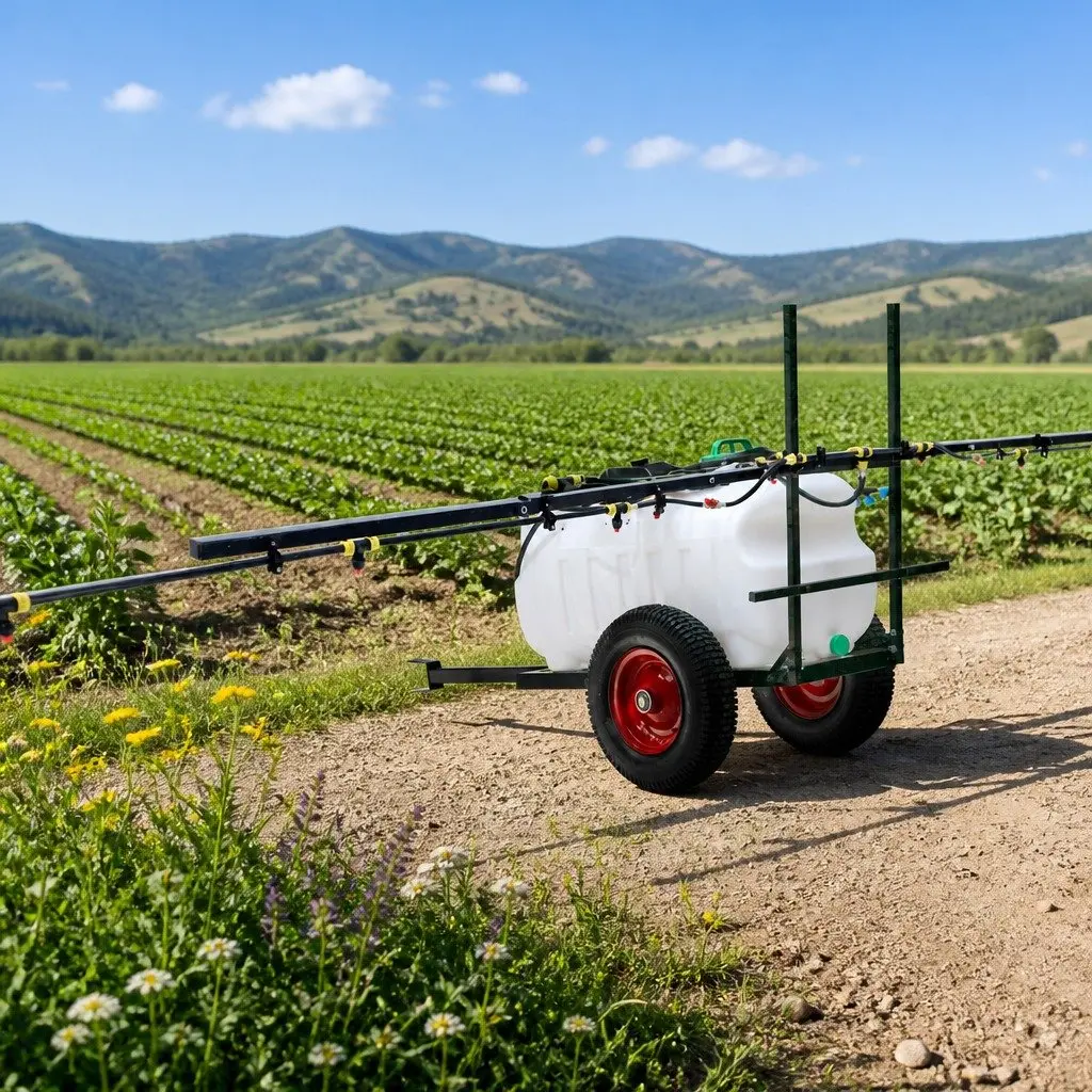 100L ATV Weed Sprayer Trailer 5m Boom Adjustable Height Hose Nozzles Kit