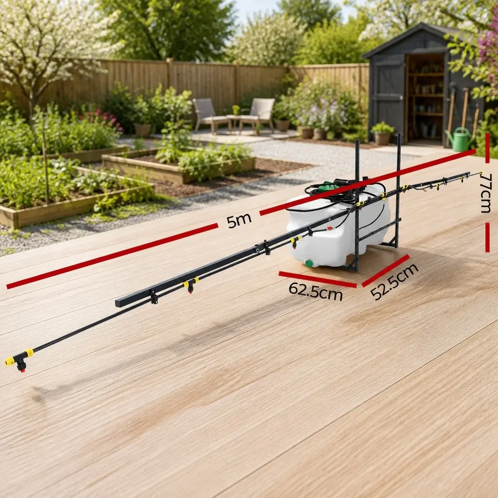 100L ATV Weed Sprayer 5M Boom Garden Spray Tank 12V Pump Quad Bike Mower Mount