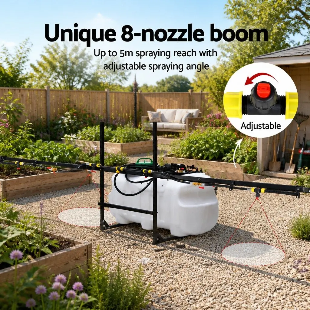 100L ATV Weed Sprayer 5M Boom Garden Spray Tank 12V Pump Quad Bike Mower Mount