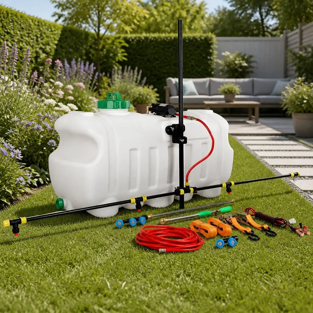 100L Weed Sprayer Tank Boom Spray Gun Garden Herbicide Nozzles ATV Quad Mounted