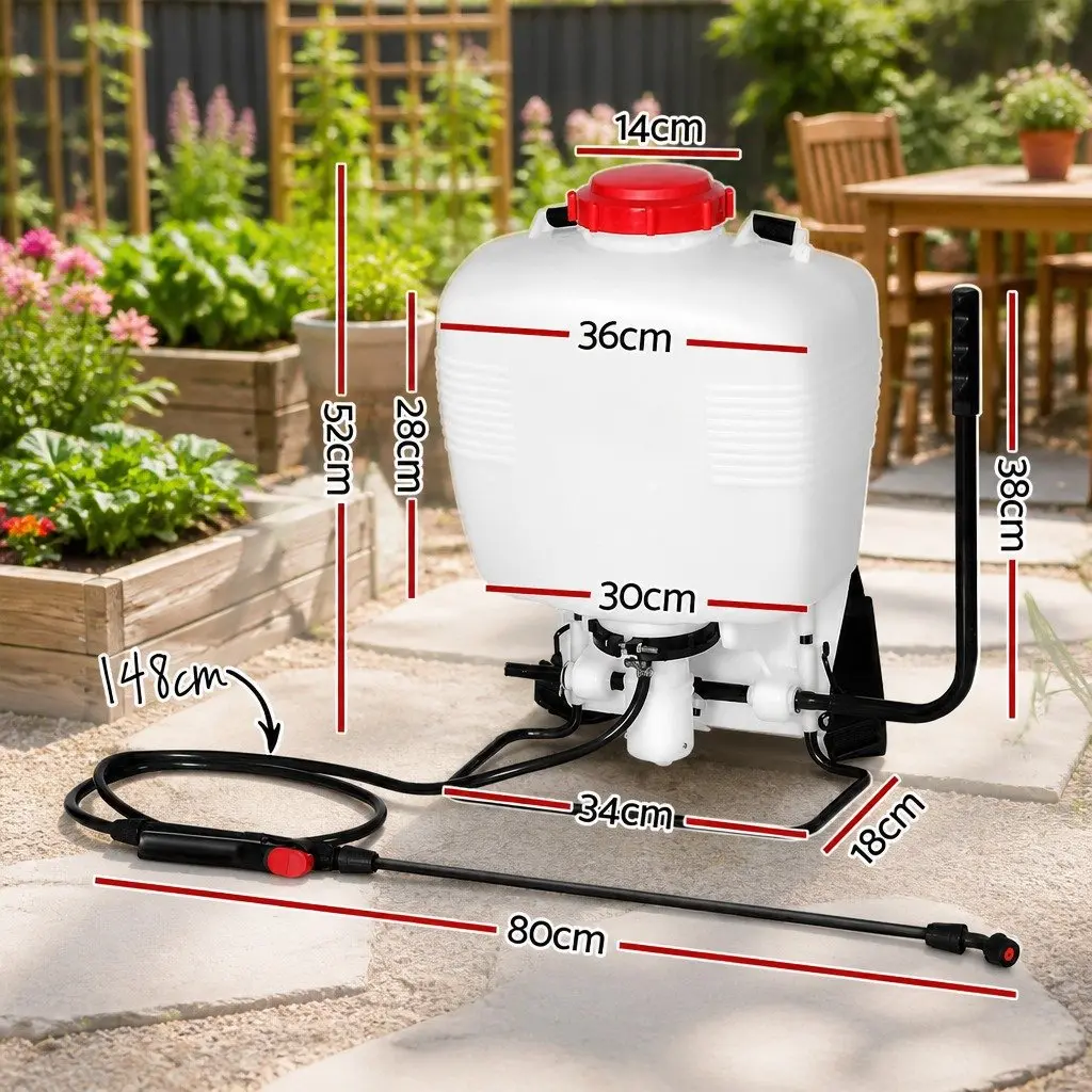 15L Backpack Weed Sprayer Knapsack Pressure Pump Garden Herbicide Pesticide