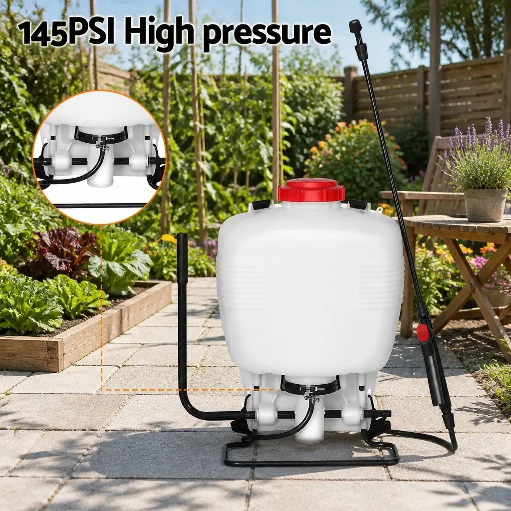 15L Backpack Weed Sprayer Knapsack Pressure Pump Garden Herbicide Pesticide