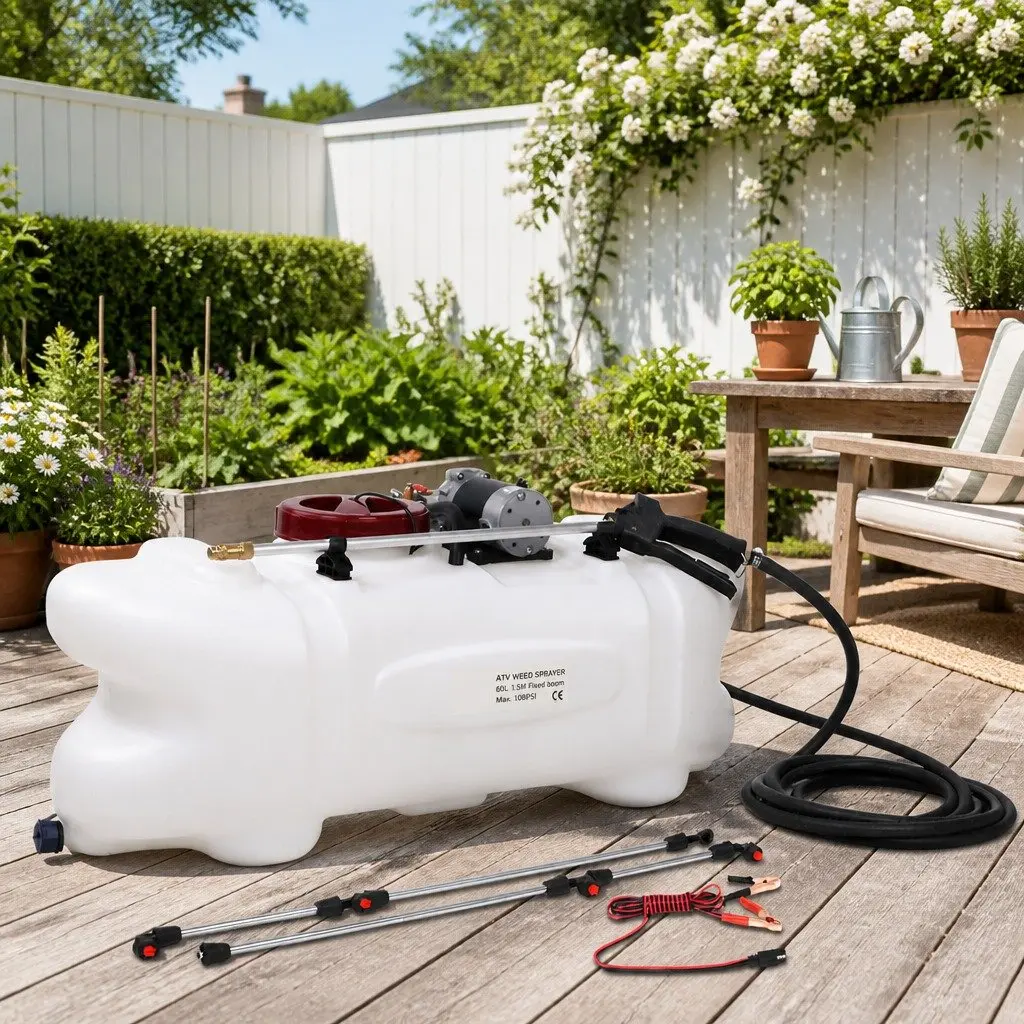 Weed Sprayer 60L Tank 12V Pump ATV Quad Bike Garden Boom Spray Equipment