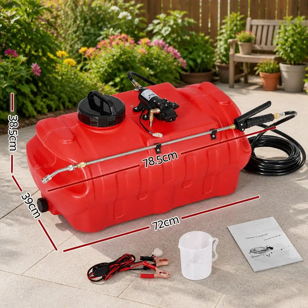 50L ATV Weed Sprayer Pump Boom Spot Spray Tank Red
