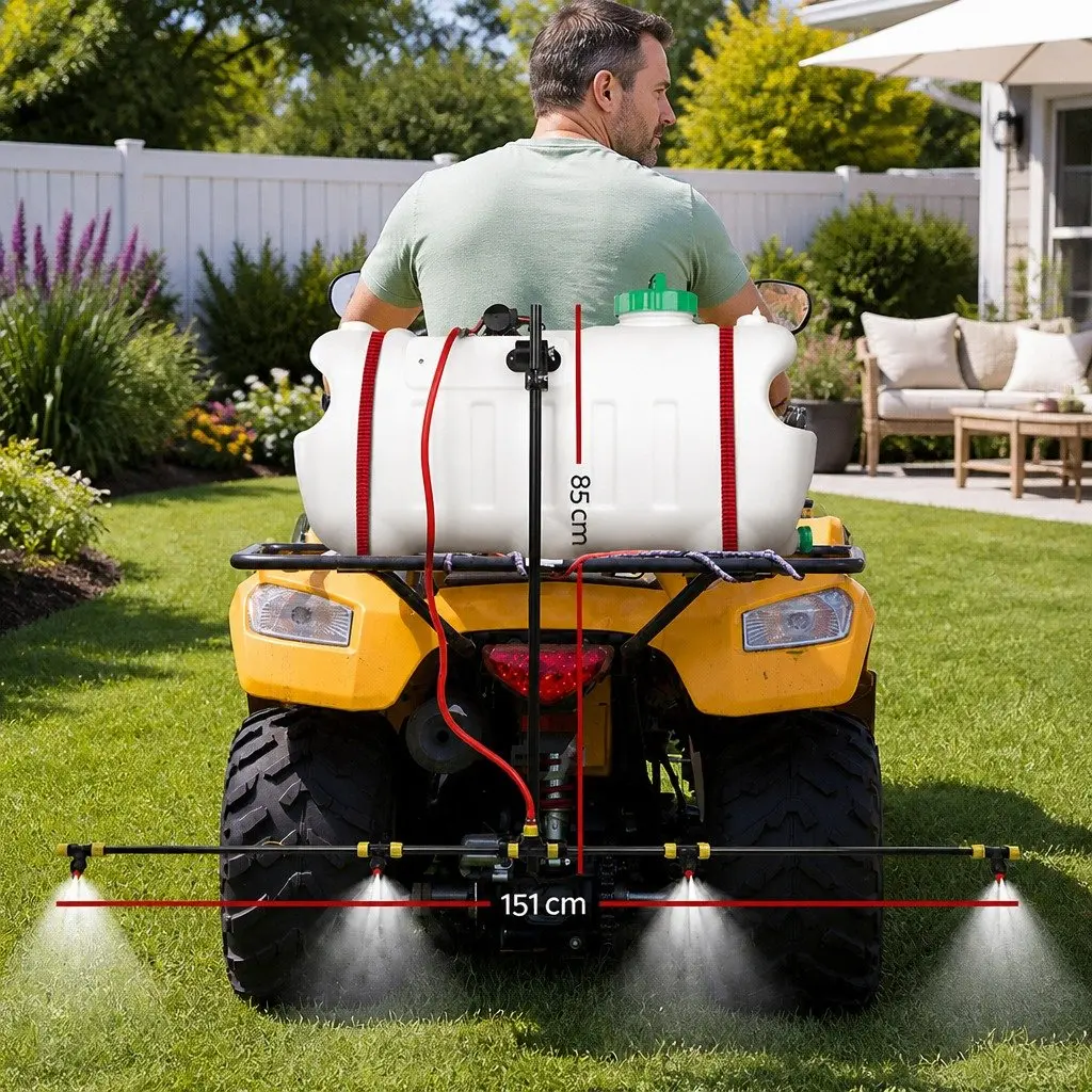 Weed Sprayer 100L Tank 12V Garden Spray Boom Adjustable Nozzle ATV Quad Mounted