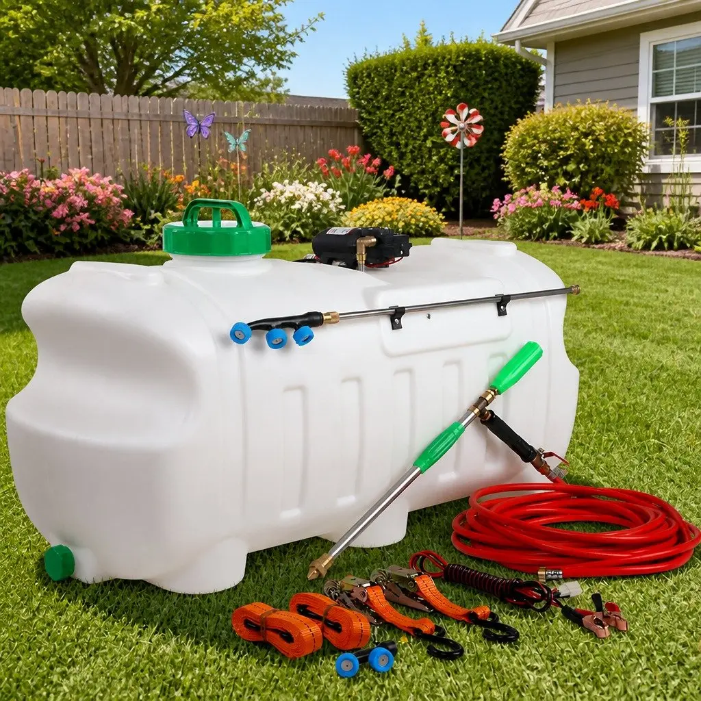 100L Electric ATV Weed Sprayer Self-Priming Pump with Adjustable Hose Nozzles