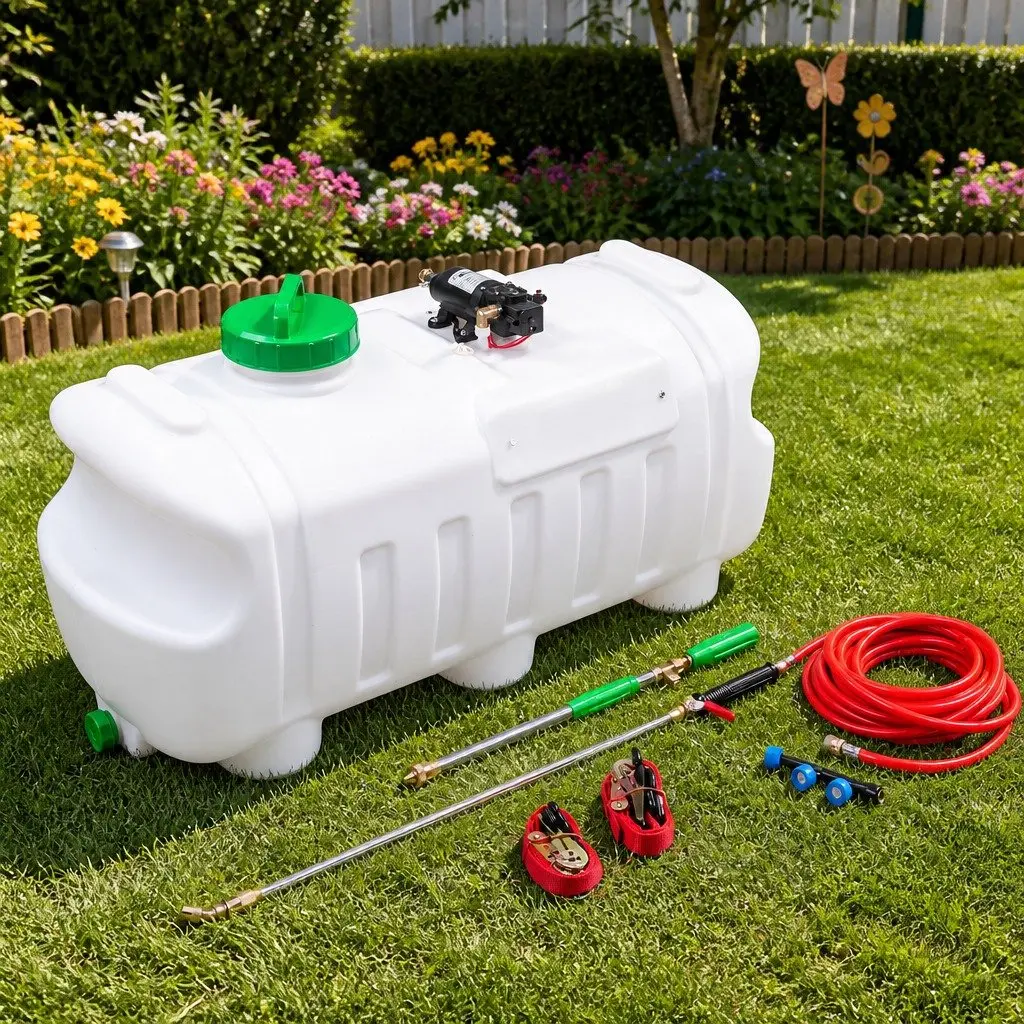 100L Electric ATV Weed Sprayer Self-Priming Pump with Adjustable Hose Nozzles