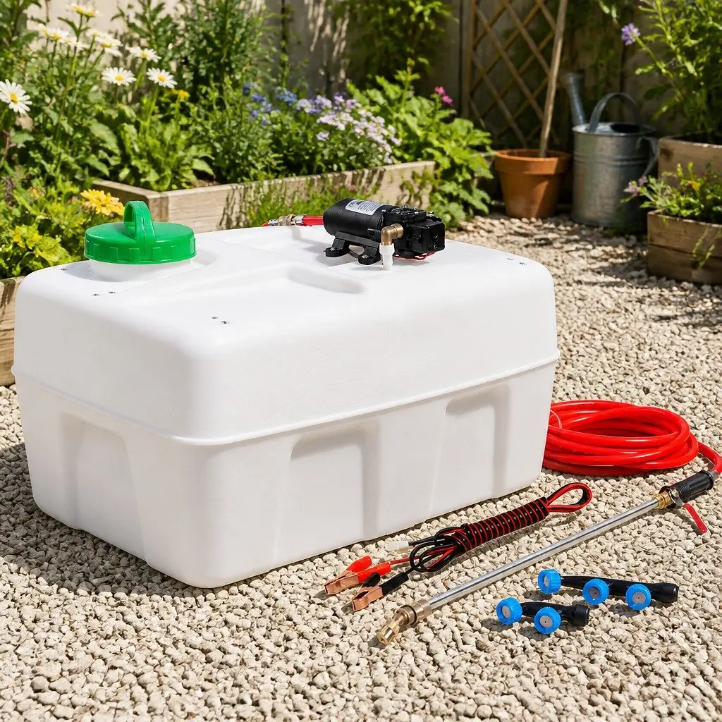 50L ATV Weed Sprayer 12V Electric Garden Spray Gun Tank with 3 Nozzles Hose