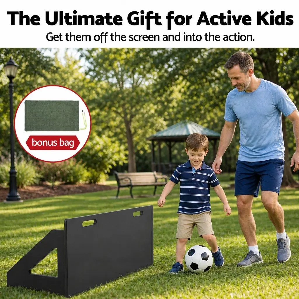Soccer Rebounder Board 80cm x 30cm Football Rebound Training Wall Adjustable