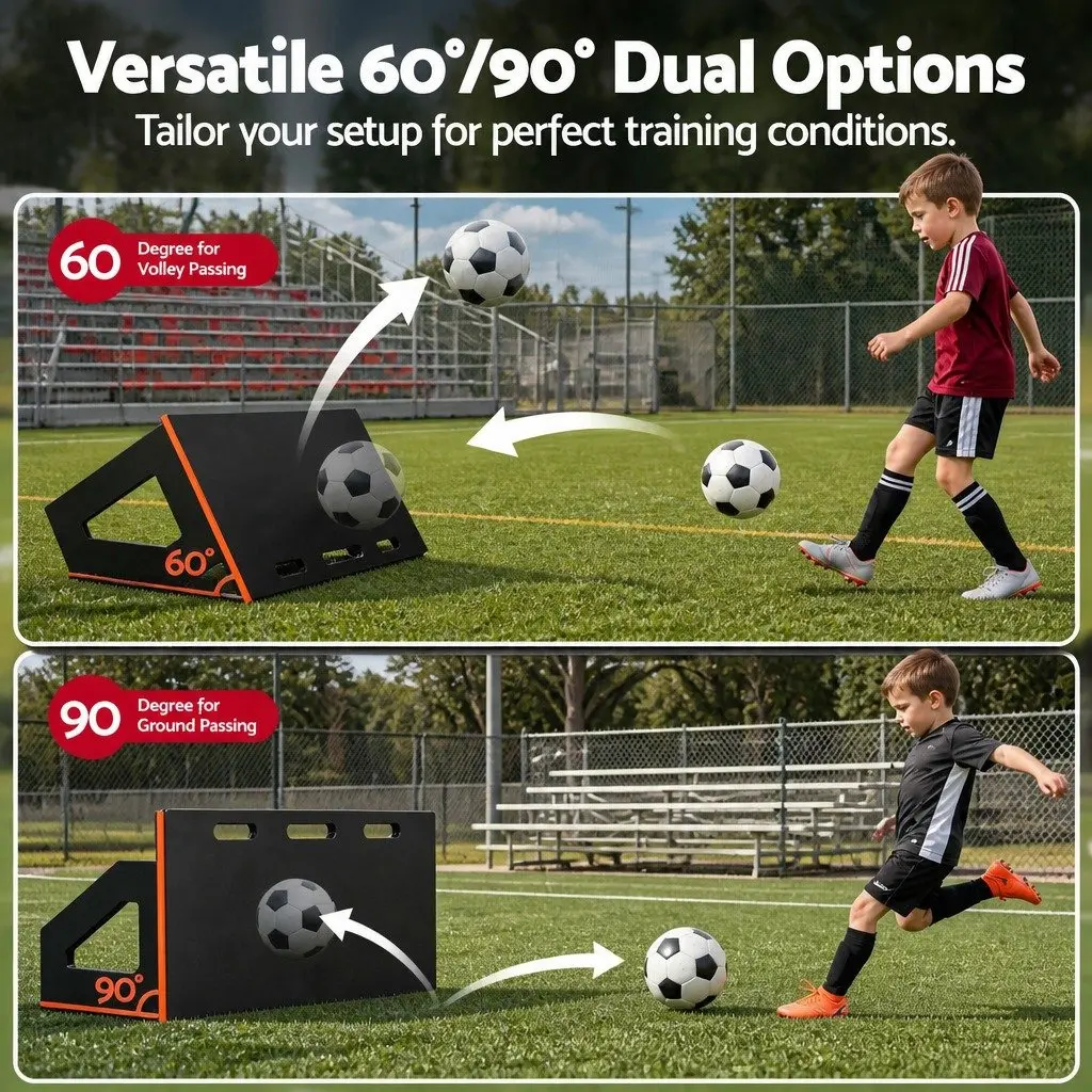 Soccer Rebounder Board Adjustable Angles 100x40cm Rebound Training Wall