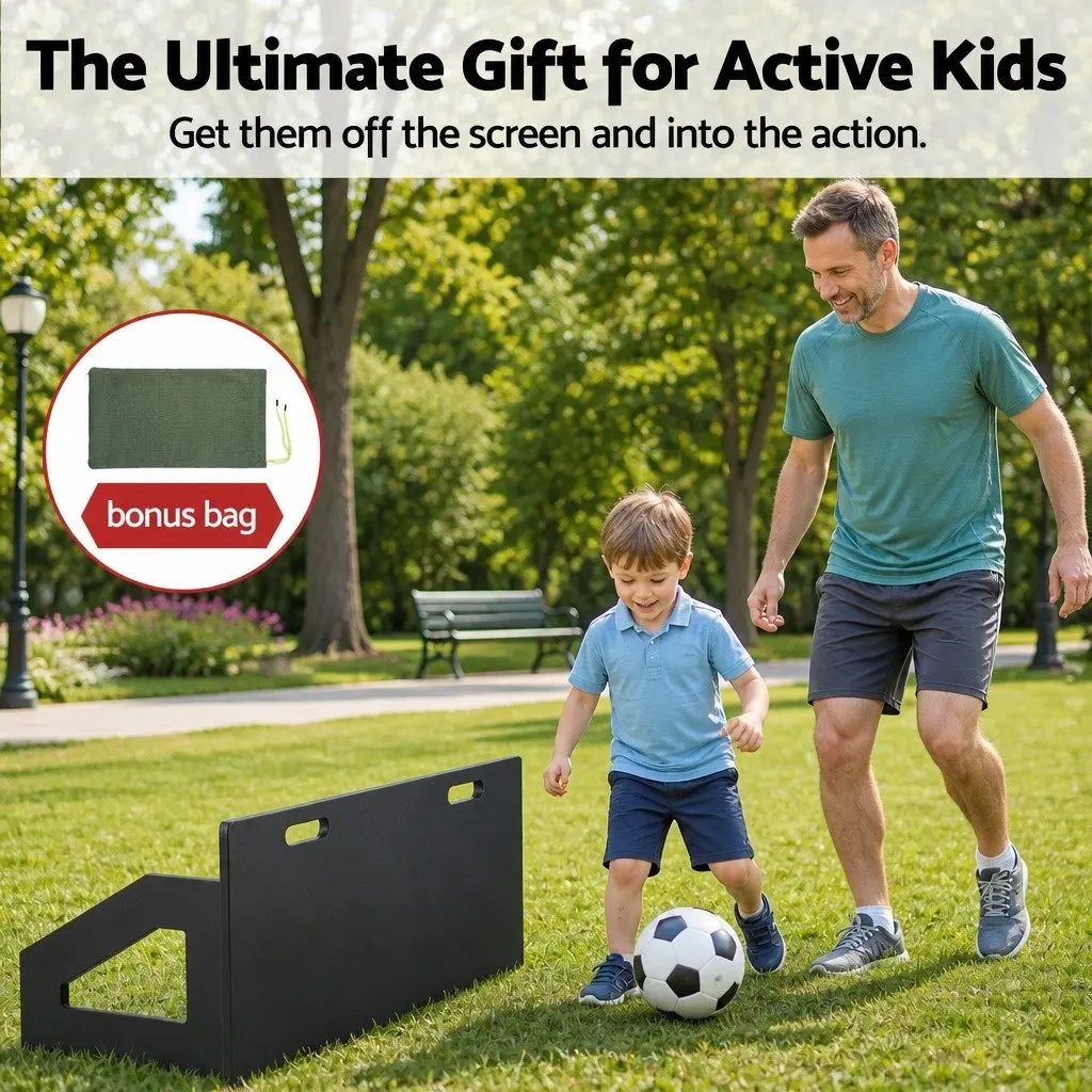 Soccer Rebounder Board Adjustable Angles 100x40cm Rebound Training Wall