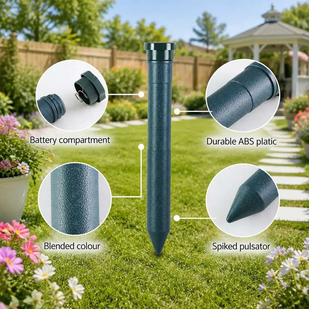 Ultrasonic Snake Repeller Pest Control Garden Yard Moles Rats Mice Deterrent 6