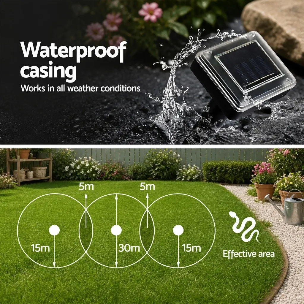 Snake Repeller Solar Powered Ultrasonic Pest Control 12 Piece