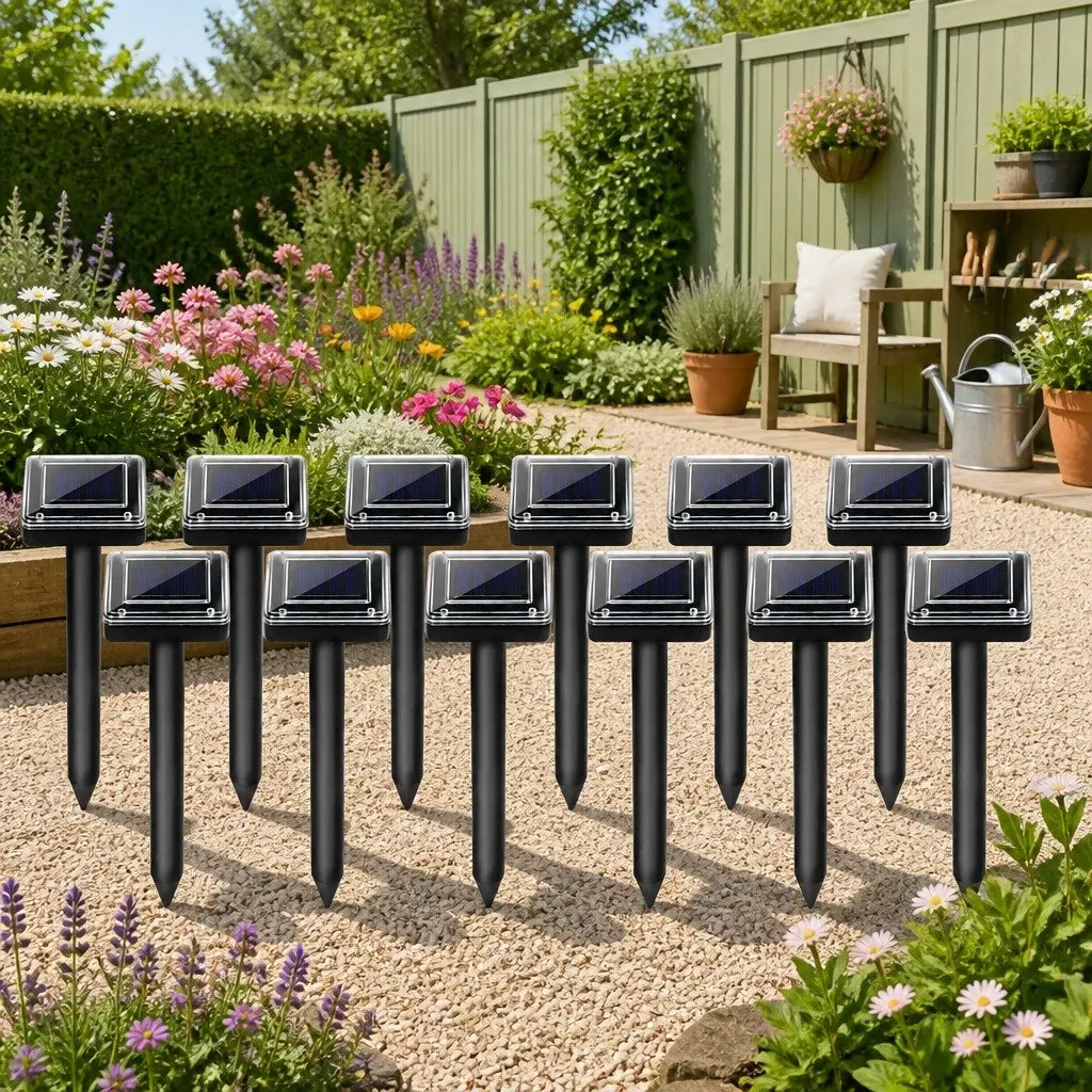 Snake Repeller Solar Powered Ultrasonic Pest Control 12 Piece