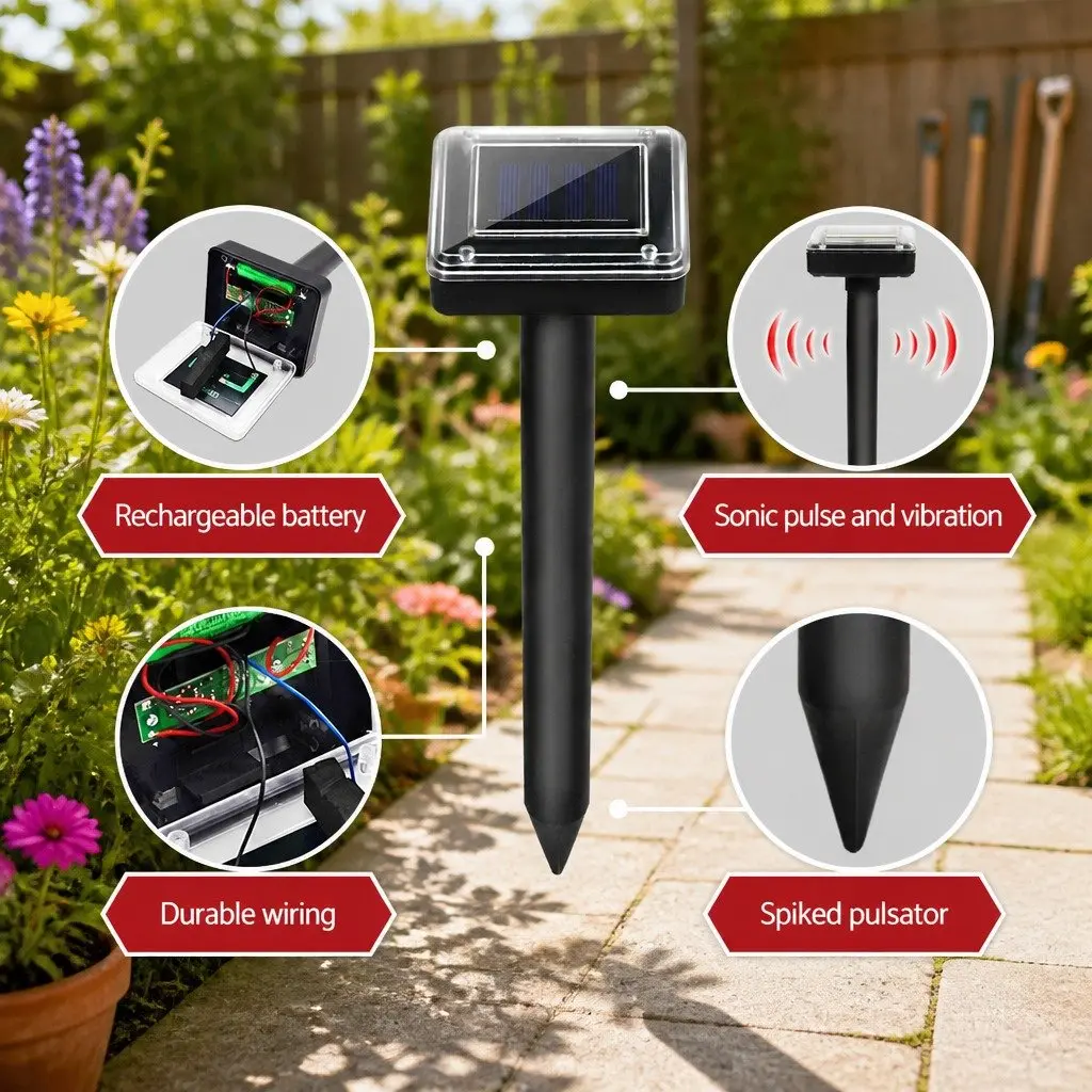 Snake Repeller Solar Powered Ultrasonic 20 Pack Garden Yard Farm Pest Control