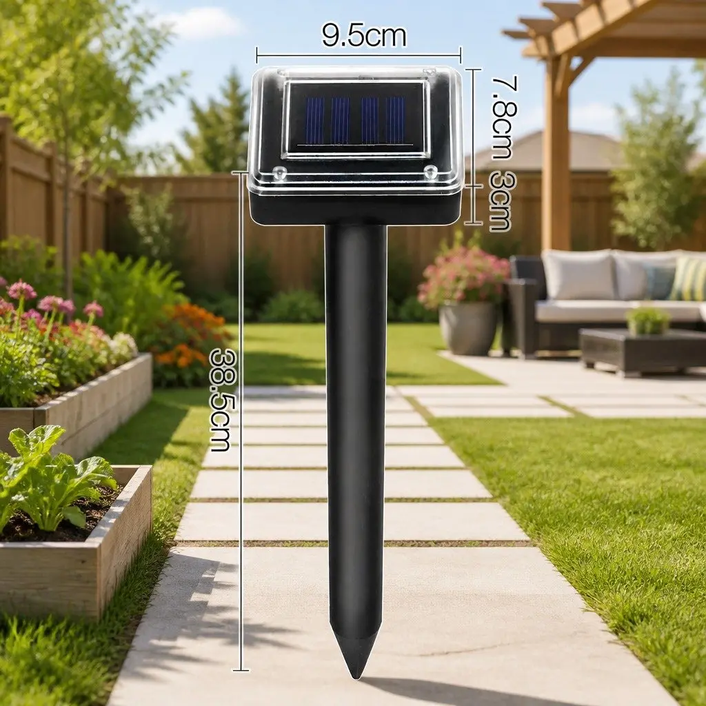 Solar Powered Snake Repeller Ultrasonic Set of 4 Garden Yard Farm