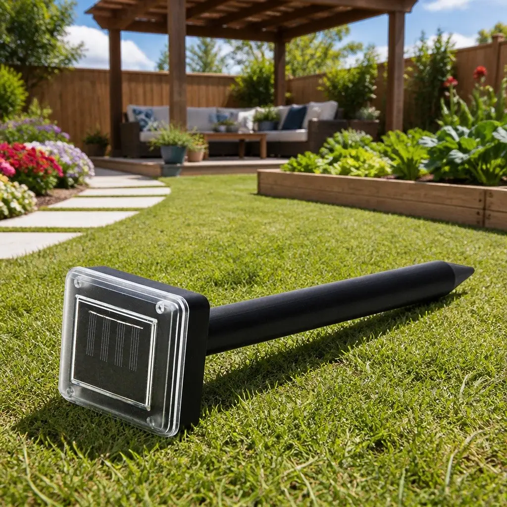Solar Powered Snake Repeller Ultrasonic Set of 4 Garden Yard Farm