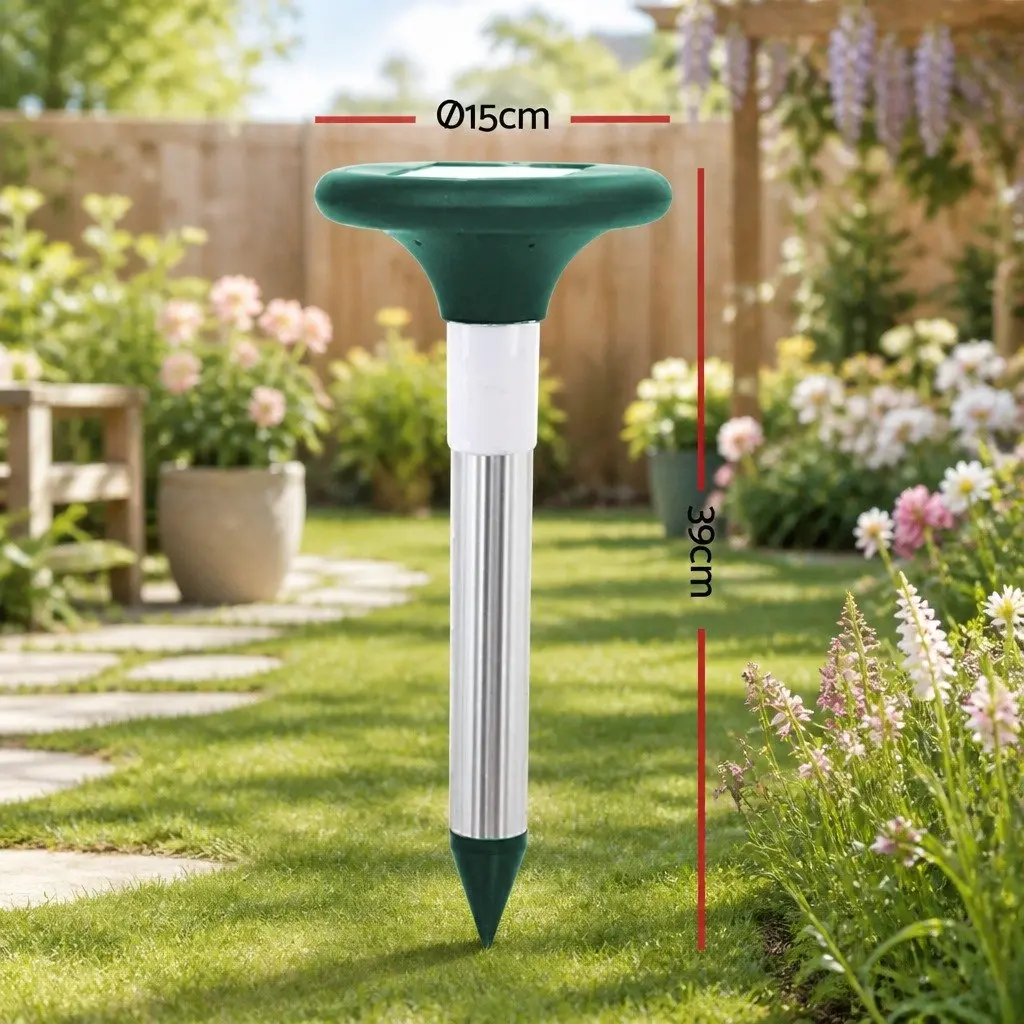Solar LED Snake Repeller Set 12 Pack Ultrasonic Garden Yard Pest Deterrent