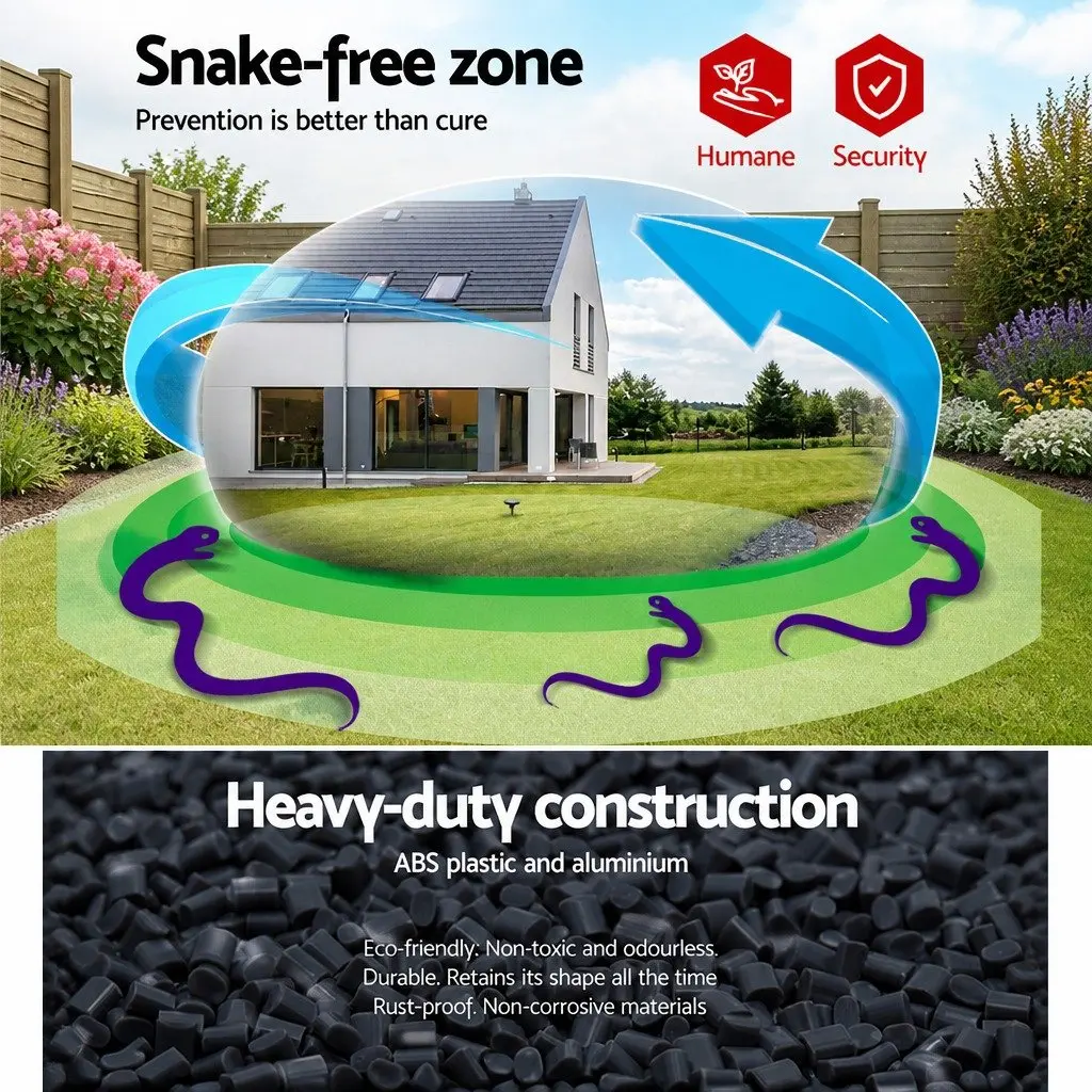 Solar LED Snake Repeller Set 12 Pack Ultrasonic Garden Yard Pest Deterrent