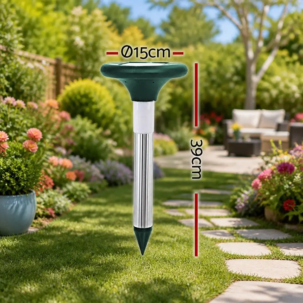 10X Solar LED Snake Repeller Ultrasonic Pest Rodent Deterrent Garden Yard