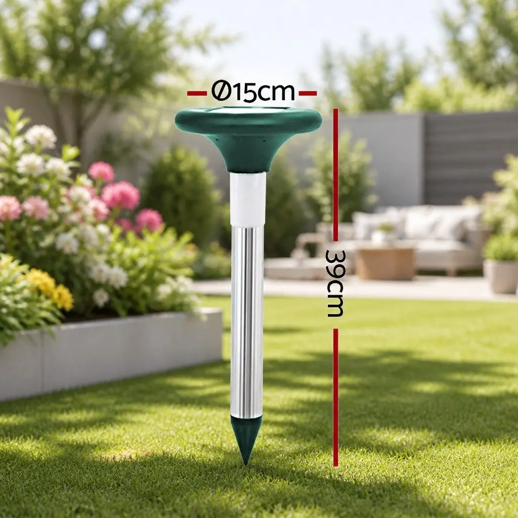 Solar Snake Repeller 8 Pack LED Ultrasonic Pest Rodent Deterrent Garden Yard