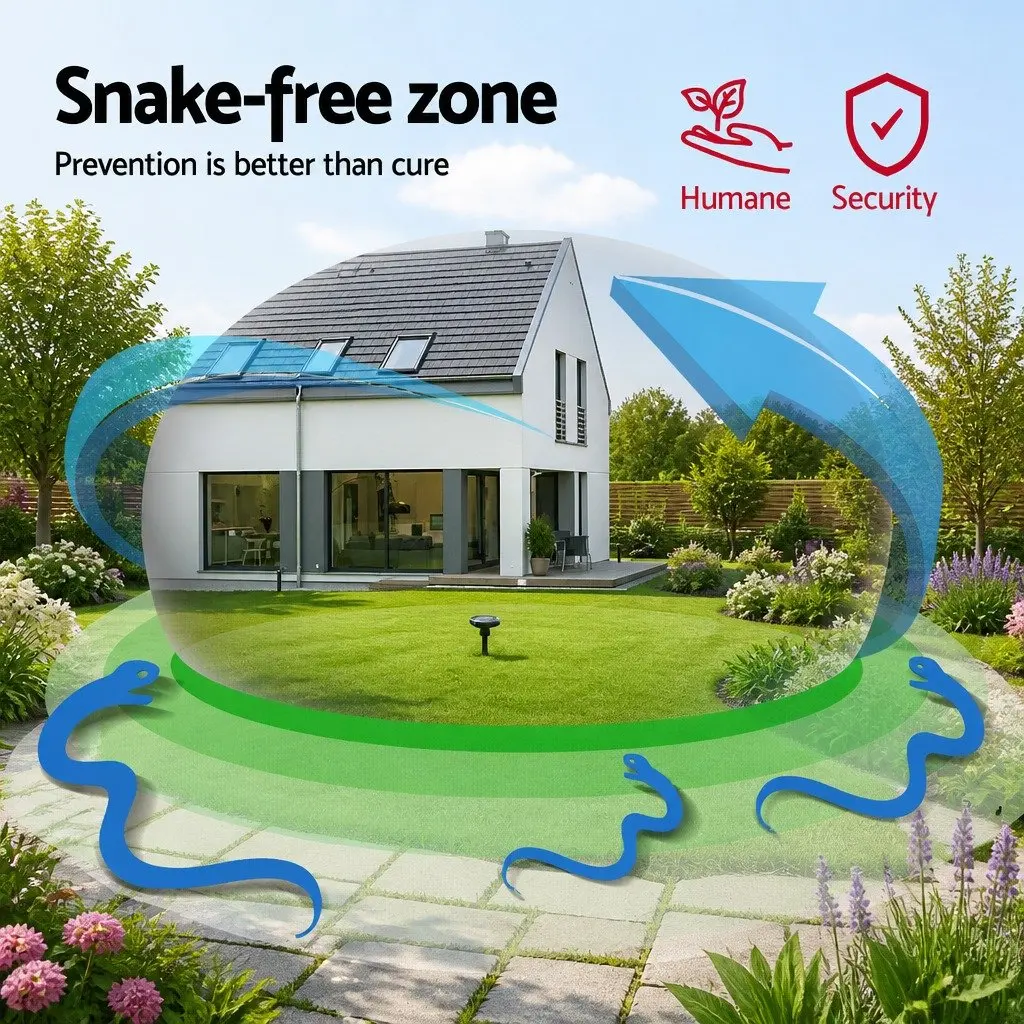 Solar Snake Repeller 8 Pack LED Ultrasonic Pest Rodent Deterrent Garden Yard