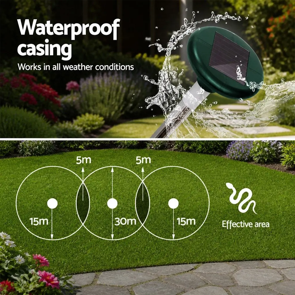 Solar Snake Repeller 8 Pack LED Ultrasonic Pest Rodent Deterrent Garden Yard