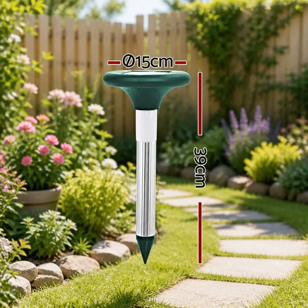 6x LED Solar Snake Repeller Ultrasonic Pest Rodent Deterrent Garden Yard Outdoor