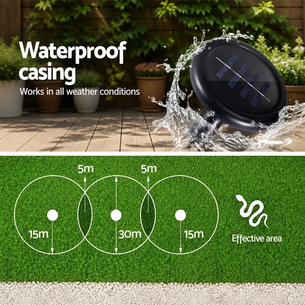 Snake Repeller Ultrasonic Solar Powered 12 Piece Set for Garden Yard Farm Orchard