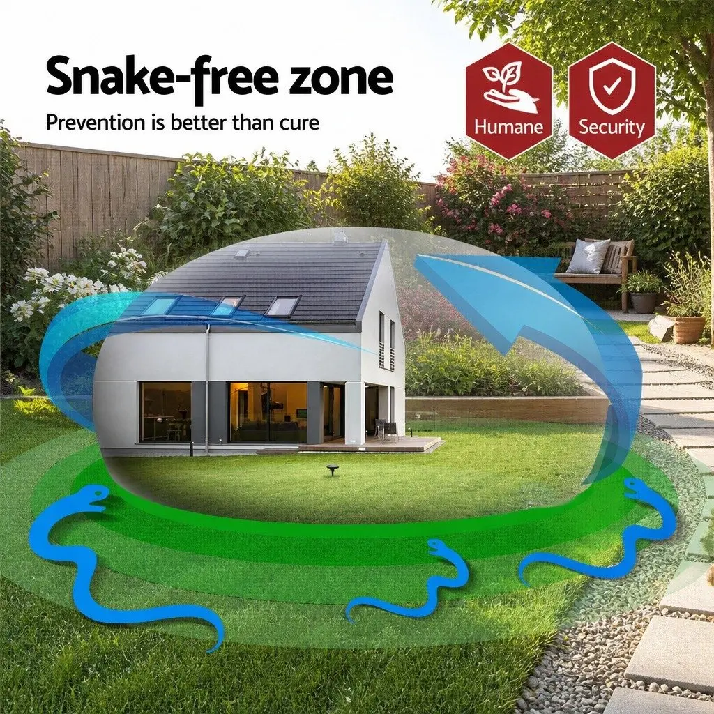 Snake Repeller Solar Powered Ultrasonic 4 Piece Garden Yard Farm Pest Control