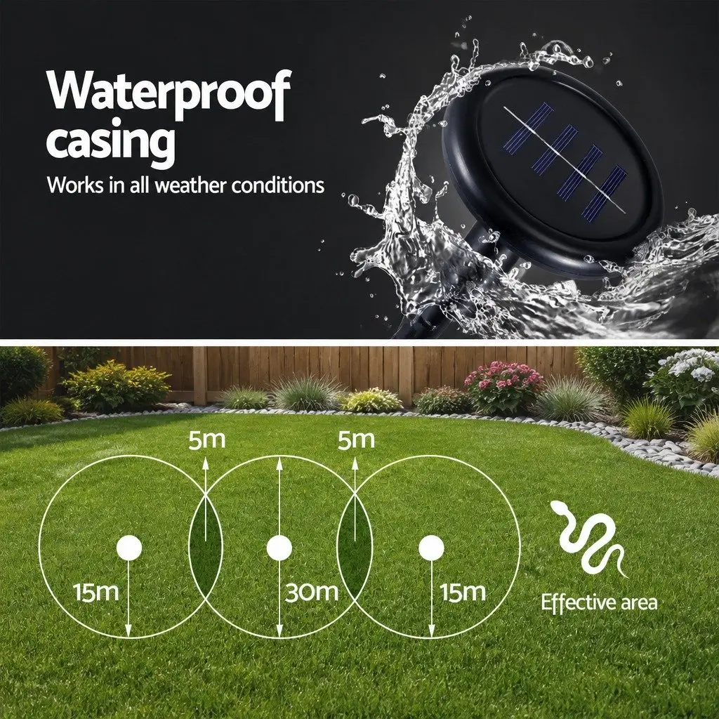 Snake Repeller Ultrasonic Solar Powered 6 Pack Garden Yard Farm Orchard