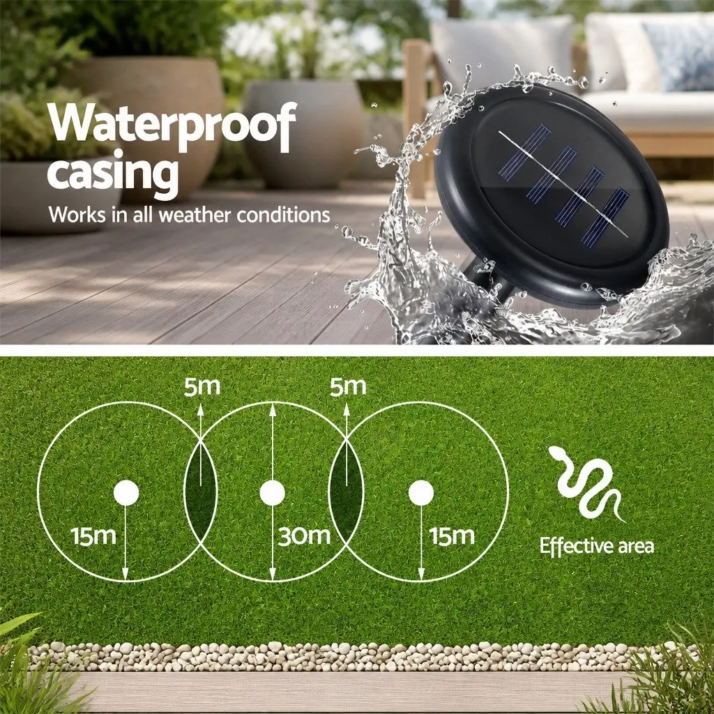 8X Ultrasonic Solar Powered Snake Repeller Garden Pest Control Device