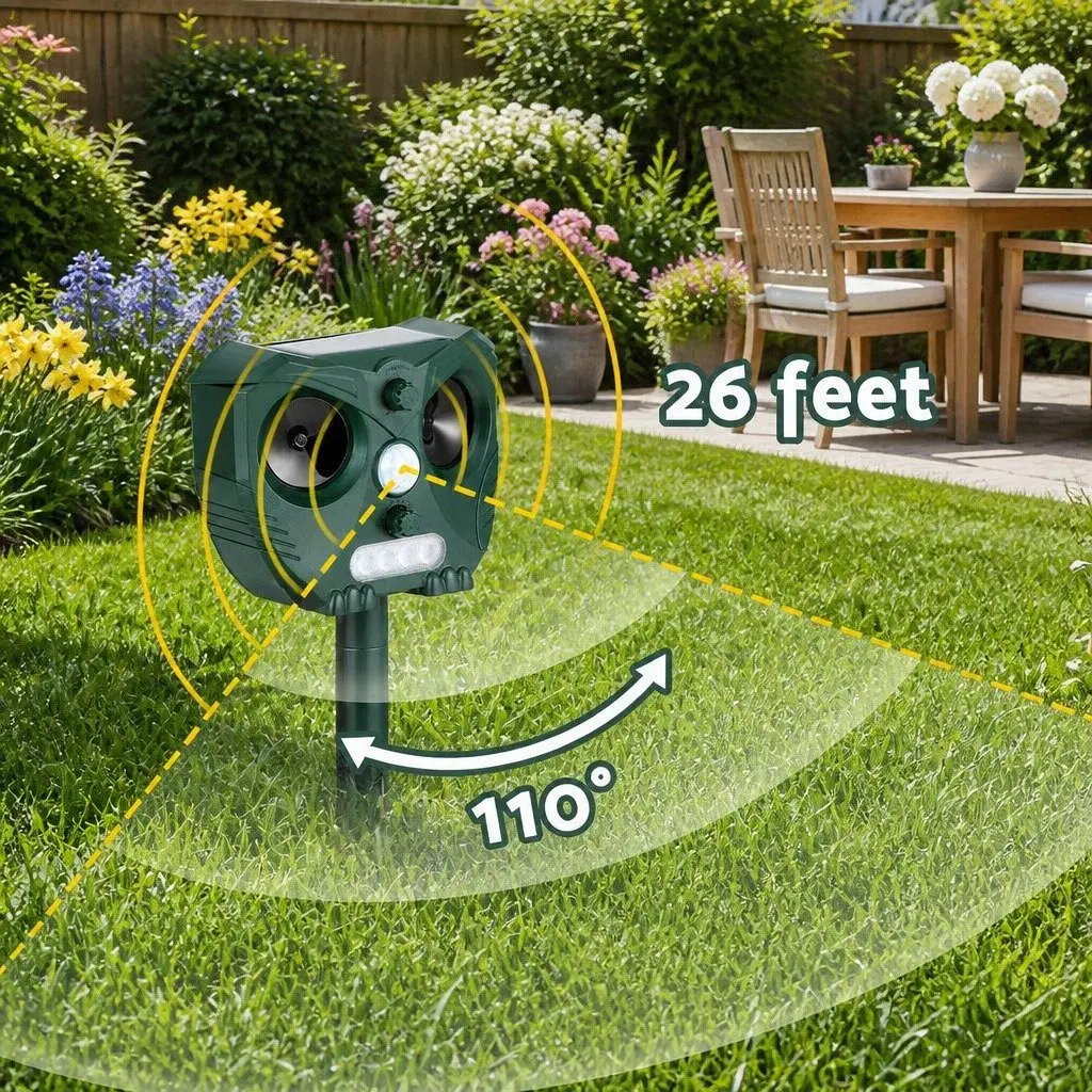 Ultrasonic Snake Repeller Solar USB Powered Garden Yard Farm Animal Deterrent