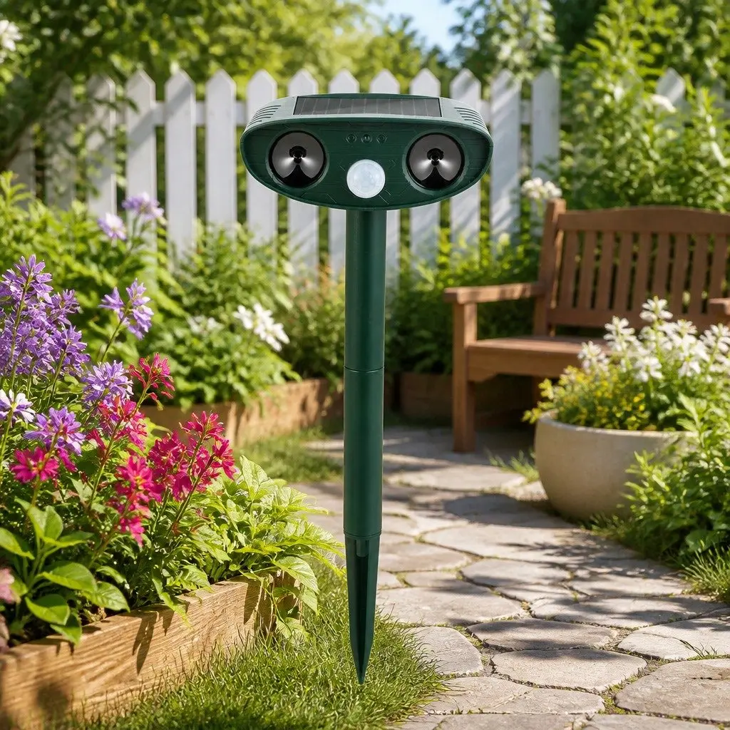 Ultrasonic Snake Repeller Solar Battery Powered Motion Sensor Garden Yard