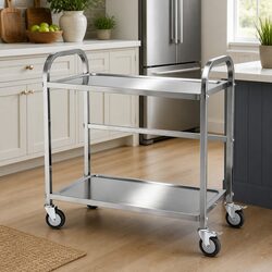 Friendly 2-Tier Stainless Steel Kitchen Trolley for You