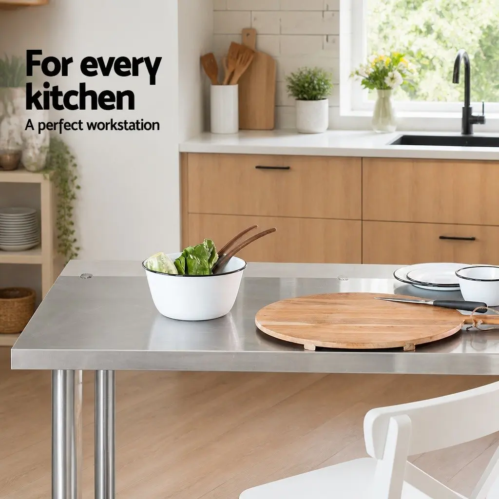 Stainless Steel Kitchen Work Bench Heavy Duty 1524x610mm Commercial Home Prep Table
