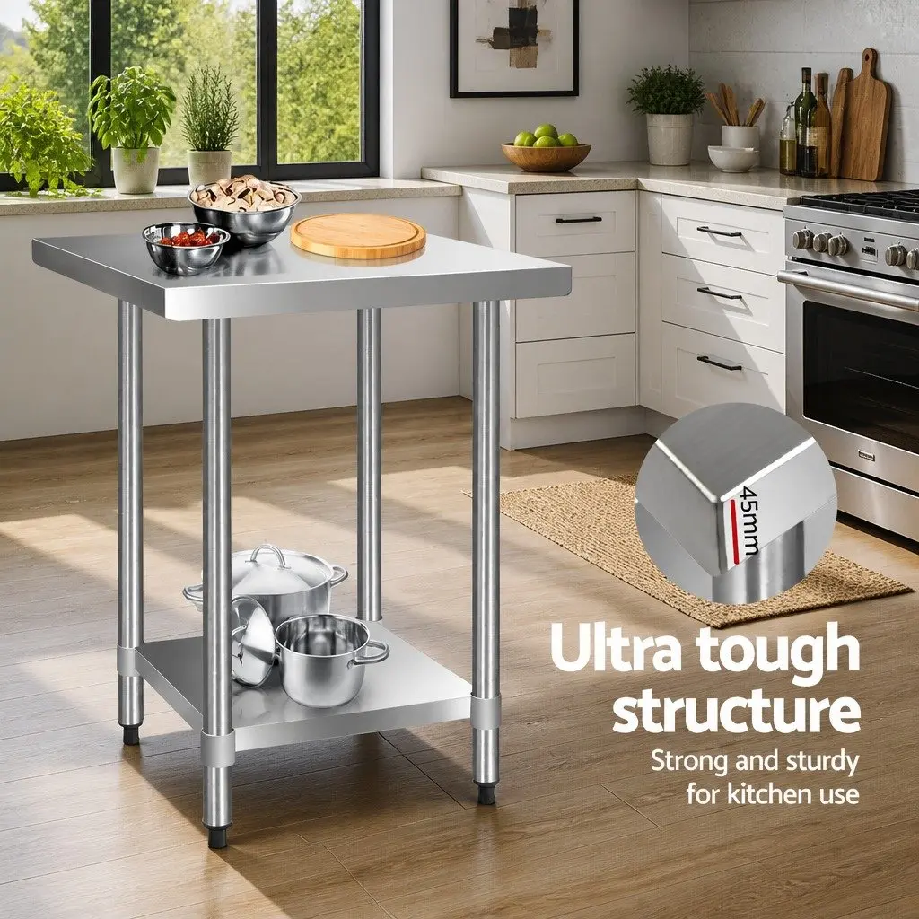 Stainless Steel Kitchen Bench Commercial Grade 760x760mm Food Prep Work Table