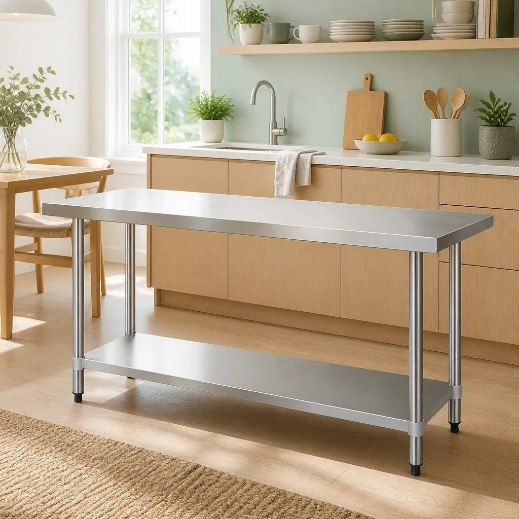 Stainless Steel Kitchen Bench for Prep Tasks