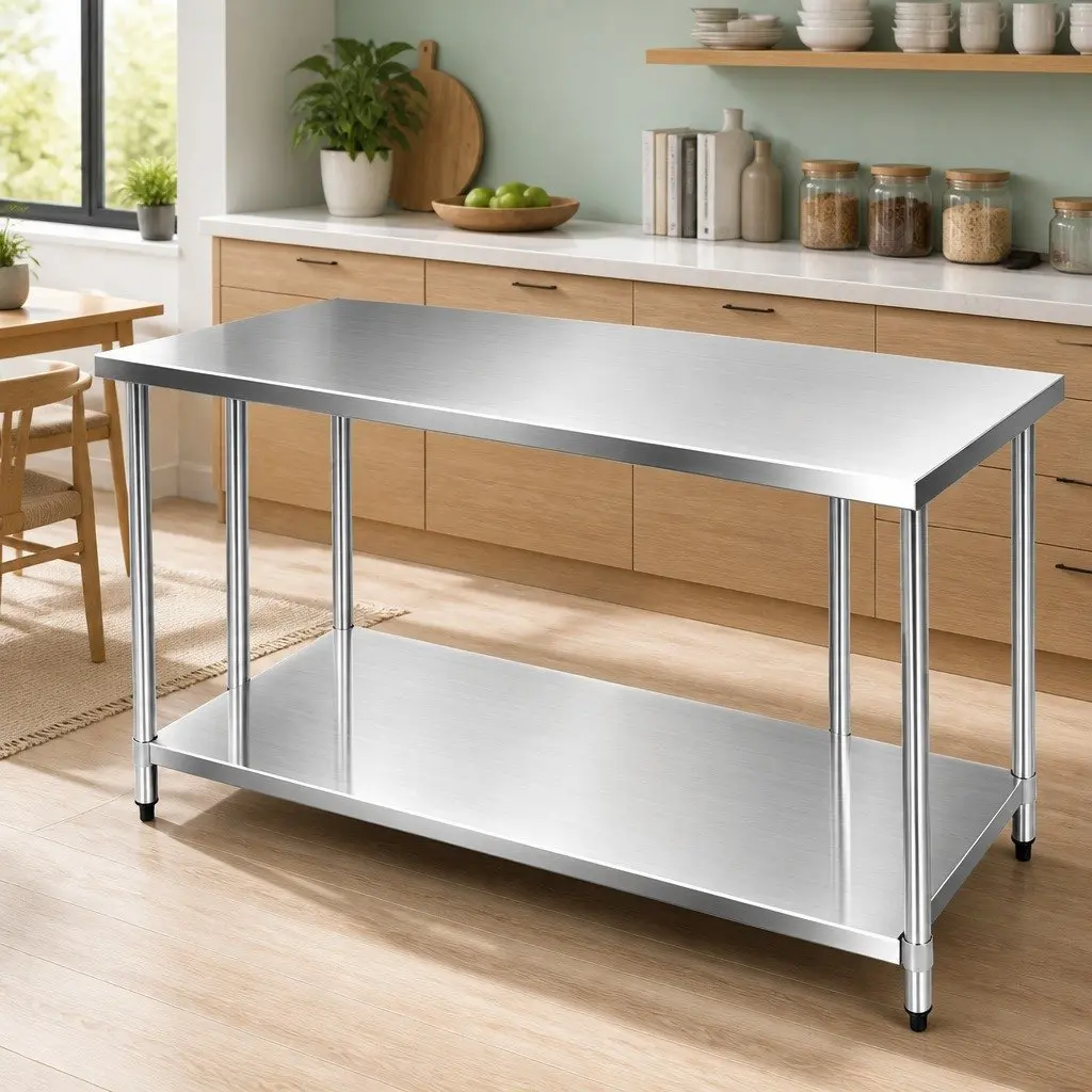 Stainless Steel Kitchen Bench Heavy Duty 1829x760mm Commercial Grade Prep Table