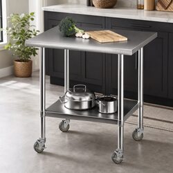 User-Friendly Stainless Steel Work Bench 914x762mm with Castors