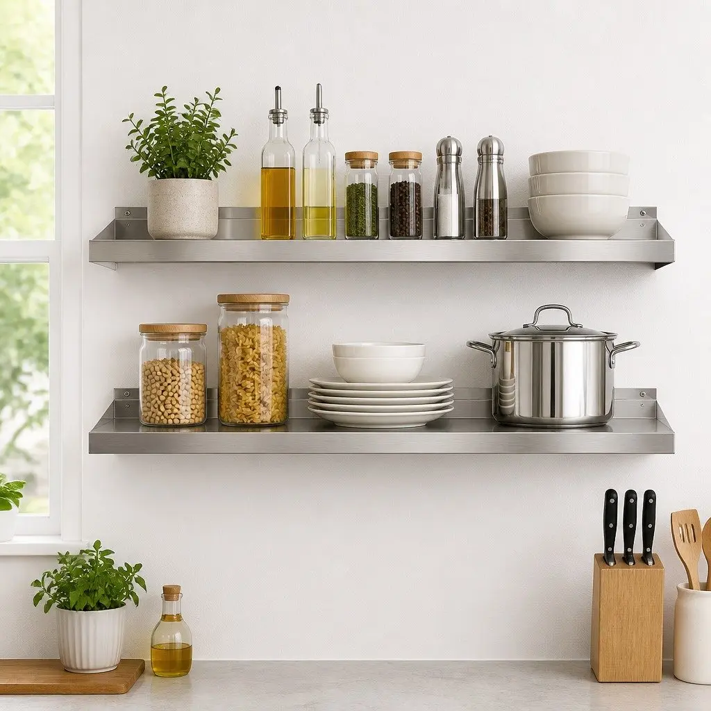 Wall Mounted Kitchen Shelf Stainless Steel 1200mm Storage Rack