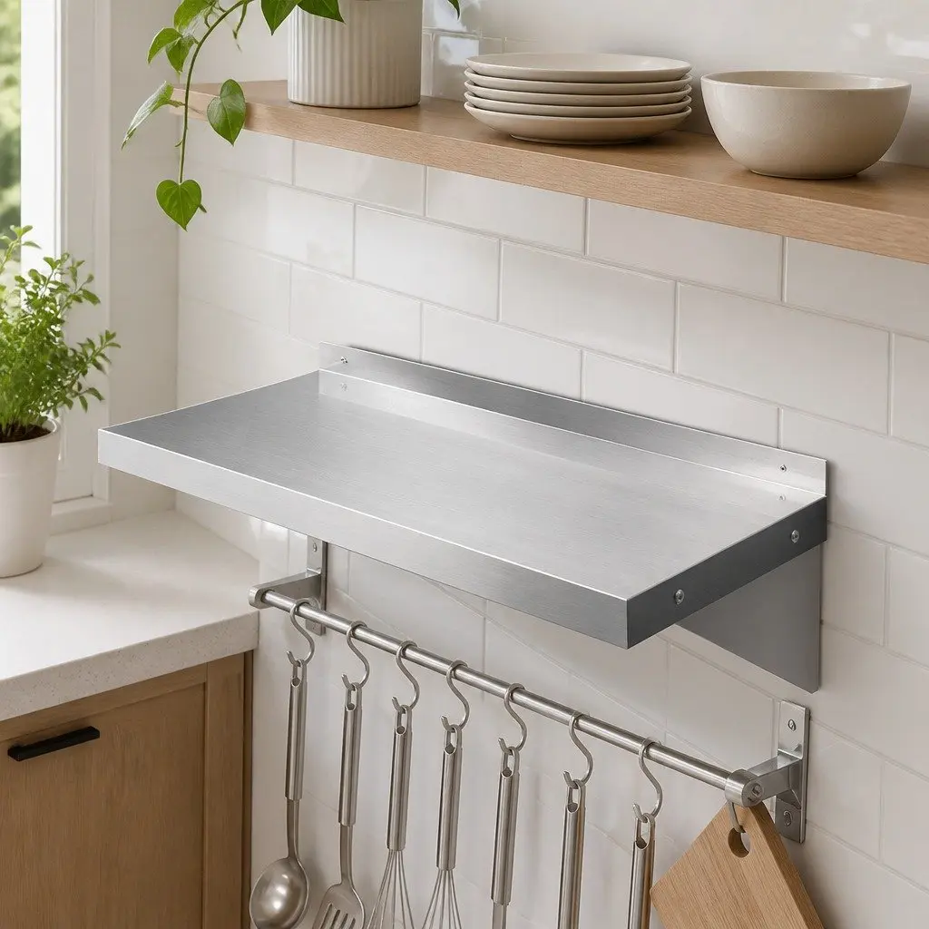 Stainless Steel Kitchen Wall Shelf 900mm Heavy-duty Rust-proof Mounted Rack
