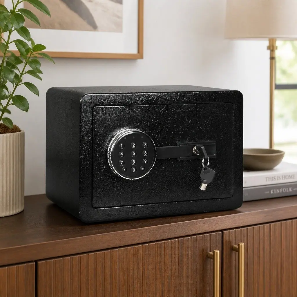 Digital Security Safe Box Password Key Lock 8.1L Home Office Cash Jewelry