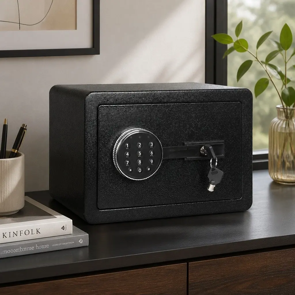 Digital Security Safe Box Password Key Lock 8.1L Home Office Cash Jewelry