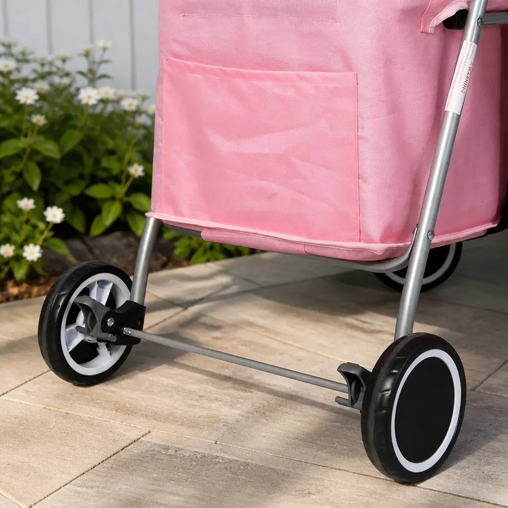 Pet Stroller Foldable Portable Breathable Canopy 45cm W x 69cm D x 92cm H