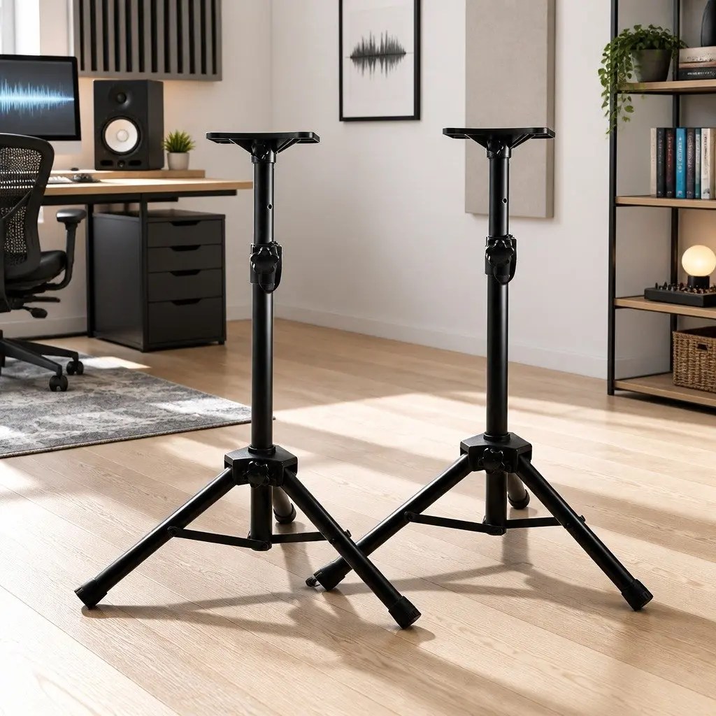 Speaker Stand Adjustable Height 65-120cm Tripod Pair Professional Audio Accessory