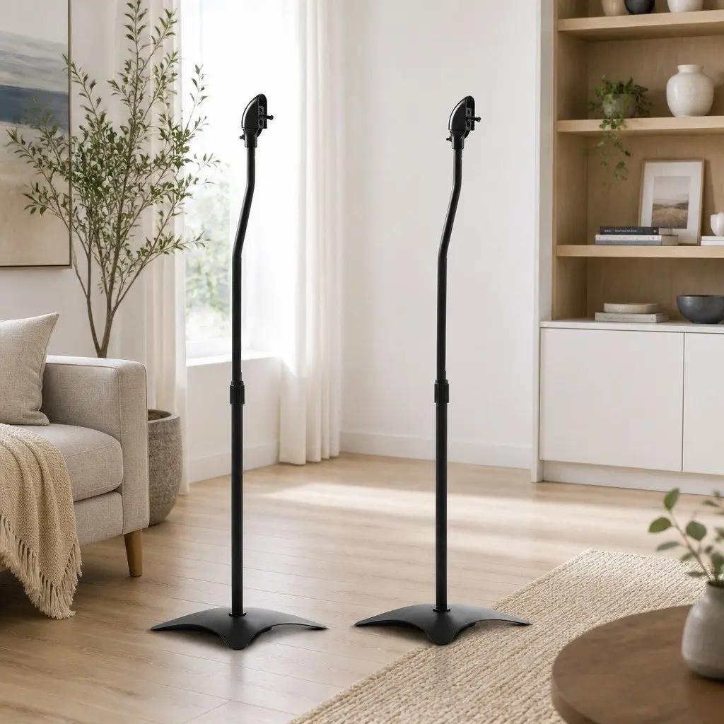 Speaker Stand Adjustable Height 75-112cm Surround Sound Studio Home Audio 2pcs