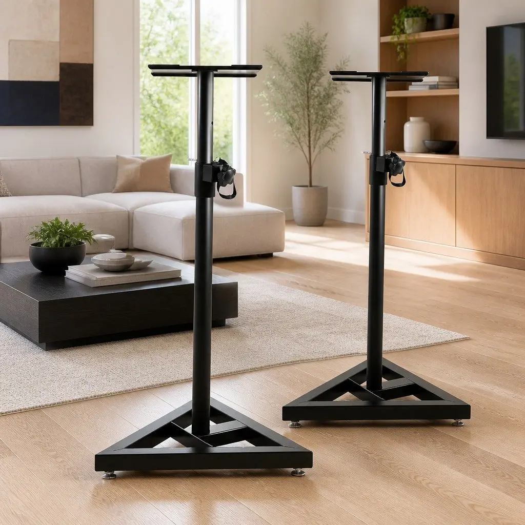 Speaker Stand Adjustable Height 67-120cm Surround Sound Studio Home Audio 2pcs