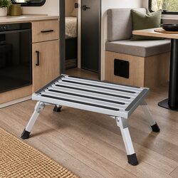 Folding Caravan Step Stool Lightweight Portable Camp Ladder for RV Trailer Truck