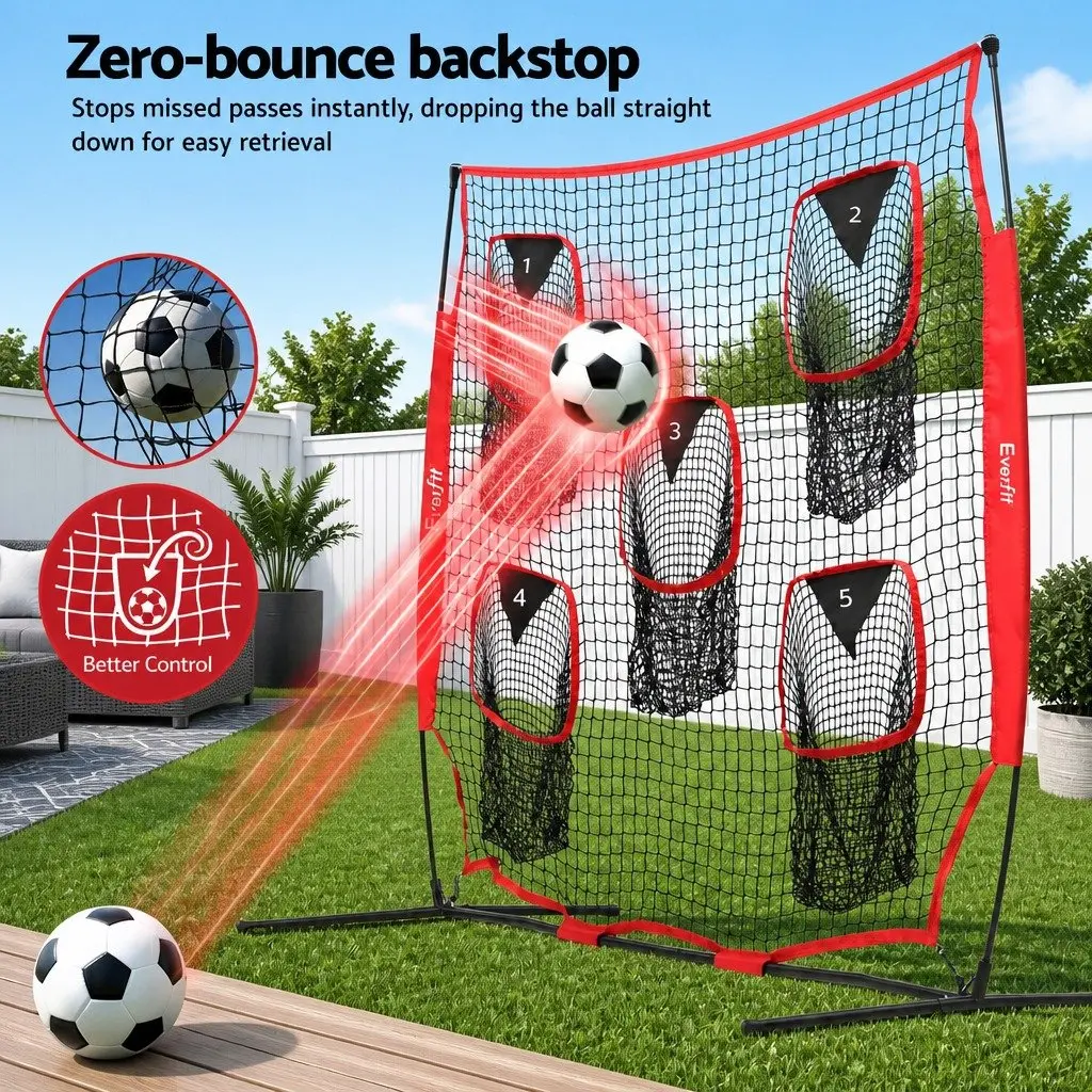 Football Training Net 1.8m Portable Soccer Goal 5 Target Rebounder Practice Net